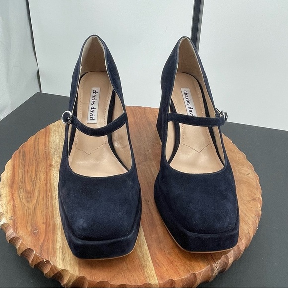 Charles David Womens Vivianna blue platform Mary Jane heels Pumps Size 9 - Picture 2 of 8
